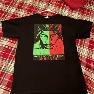 Anvil Black T-Shirt with Vibrant Green and Red Graphic